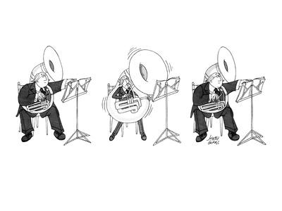Large Tuba Player Inflates His Instrument And Gets Smaller When He Plays New Yorker Cartoon Premium Giclee Print Joseph Farris Allposters Com