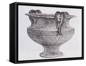 Large Vase in Alabaster Unearthed During the Excavations in Mycenae-Heinrich Schliemann-Framed Stretched Canvas