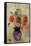 Large Vase with Flowers. Dated: c. 1912. Dimensions: overall: 73 x 54.6 cm (28 3/4 x 21 1/2 in.)...-Odilon Redon-Framed Stretched Canvas