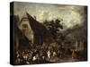 Large Village Fair With Dancing Couple-David The Elder Teniers-Stretched Canvas