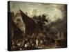 Large Village Fair With Dancing Couple-David The Elder Teniers-Stretched Canvas