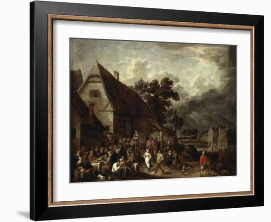 Large Village Fair With Dancing Couple-David The Elder Teniers-Framed Giclee Print