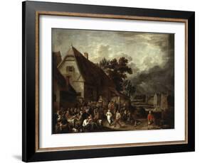 Large Village Fair With Dancing Couple-David The Elder Teniers-Framed Giclee Print