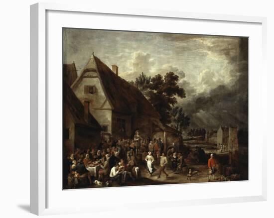 Large Village Fair With Dancing Couple-David The Elder Teniers-Framed Giclee Print