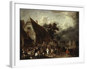 Large Village Fair With Dancing Couple-David The Elder Teniers-Framed Giclee Print