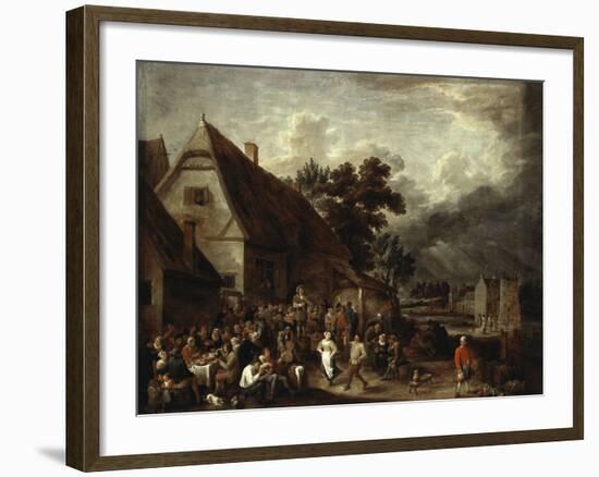 Large Village Fair With Dancing Couple-David The Elder Teniers-Framed Giclee Print