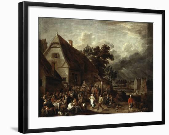 Large Village Fair With Dancing Couple-David The Elder Teniers-Framed Giclee Print