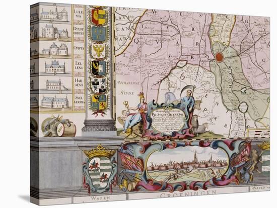 Large Wall Map of Groningen, circa 1746-Coenders Van Helpen-Stretched Canvas