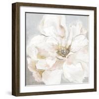 Large White Floral I-Alex Black-Framed Art Print