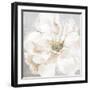 Large White Floral I-Alex Black-Framed Art Print
