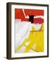 Large White, Yellow and Red Abstract-Real Callahan-Framed Art Print