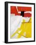 Large White, Yellow and Red Abstract-Real Callahan-Framed Art Print