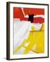 Large White, Yellow and Red Abstract-Real Callahan-Framed Art Print