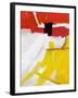 Large White, Yellow and Red Abstract-Real Callahan-Framed Art Print