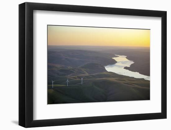 Large Windmills at Sunset Near the Snake River in Eastern Washington-Ben Herndon-Framed Photographic Print