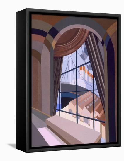 Large Window with a Seat, from 'Relais', C.1920S (Colour Litho)-Edouard Benedictus-Framed Stretched Canvas