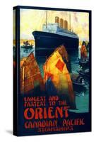 "Largest and Fastest to the Orient" Vintage Travel Poster-null-Stretched Canvas