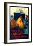 "Largest and Fastest to the Orient" Vintage Travel Poster-null-Framed Art Print