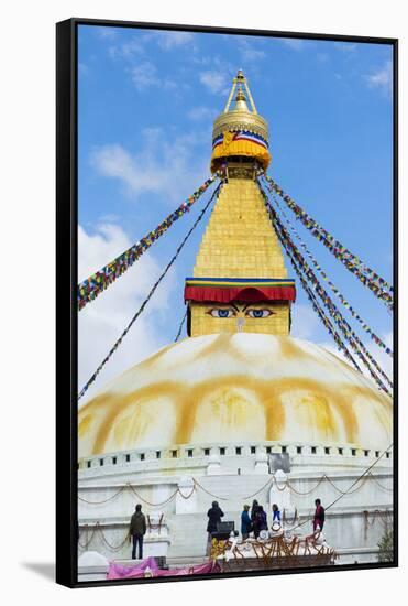 Largest Asian Stupa, Boudhanath Stupa, UNESCO World Heritage Site, Kathmandu, Nepal, Asia-G&M Therin-Weise-Framed Stretched Canvas