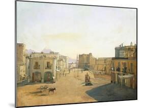 Largo Del Castello with the Lantern from Molo Pier in Naples, 1825-Franz Alt-Mounted Giclee Print