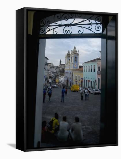 Largo Do Peurinho, Colonial Buildings, Pelourinho Area of Salvador Da Bahia, Brazil-Stuart Westmoreland-Framed Stretched Canvas