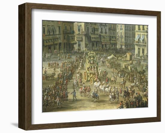 Largo San Ferdinando in Naples During the Carnival-Antonio Joli-Framed Giclee Print