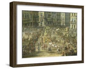 Largo San Ferdinando in Naples During the Carnival-Antonio Joli-Framed Giclee Print