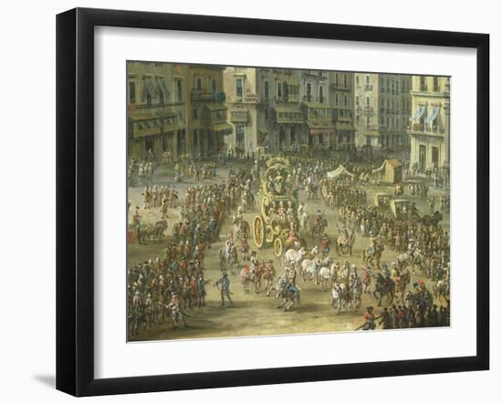 Largo San Ferdinando in Naples During the Carnival-Antonio Joli-Framed Giclee Print