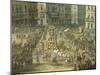 Largo San Ferdinando in Naples During the Carnival-Antonio Joli-Mounted Giclee Print