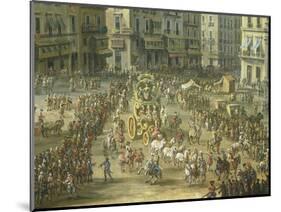 Largo San Ferdinando in Naples During the Carnival-Antonio Joli-Mounted Giclee Print