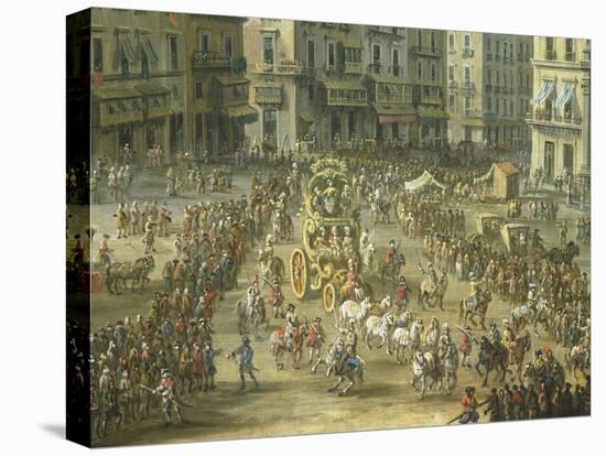 Largo San Ferdinando in Naples During the Carnival-Antonio Joli-Stretched Canvas