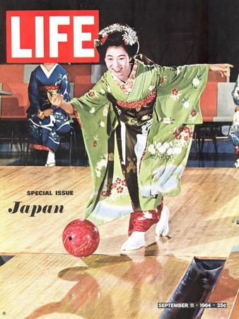 Special Issue: Japan, Woman in Kimono Bowling, September 11, 1964