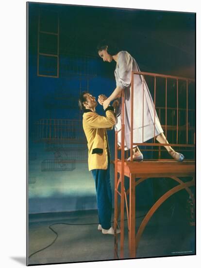 Larry Kert and Carol Lawrence in Fire Escape Scene from "West Side Story."-Hank Walker-Mounted Premium Photographic Print
