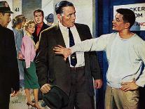 Yesterday's Hero - Saturday Evening Post "Men at the Top", September 5, 1959 pg.31-Larry Kritcher-Framed Stretched Canvas