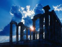 Sun Behind Temple of Poseidon-Larry Lee-Laminated Premium Photographic Print