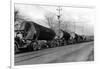 Larson Logging Co with 13 Truck Caravan - Bellingham, WA-Lantern Press-Framed Art Print