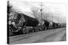 Larson Logging Co with 13 Truck Caravan - Bellingham, WA-Lantern Press-Stretched Canvas