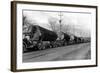 Larson Logging Co with 13 Truck Caravan - Bellingham, WA-Lantern Press-Framed Art Print