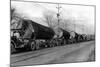 Larson Logging Co with 13 Truck Caravan - Bellingham, WA-Lantern Press-Mounted Art Print