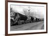 Larson Logging Co with 13 Truck Caravan - Bellingham, WA-Lantern Press-Framed Premium Giclee Print
