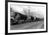 Larson Logging Co with 13 Truck Caravan - Bellingham, WA-Lantern Press-Framed Premium Giclee Print