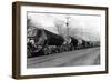 Larson Logging Co with 13 Truck Caravan - Bellingham, WA-Lantern Press-Framed Art Print