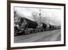 Larson Logging Co with 13 Truck Caravan - Bellingham, WA-Lantern Press-Framed Art Print