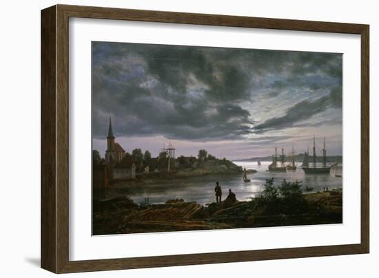 Larvik by Moonlight-Johan Christian Clausen Dahl-Framed Giclee Print