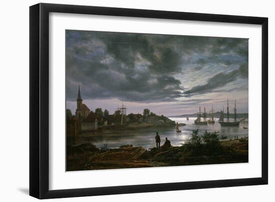 Larvik by Moonlight-Johan Christian Clausen Dahl-Framed Giclee Print