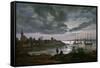 Larvik by Moonlight-Johan Christian Clausen Dahl-Framed Stretched Canvas