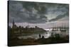 Larvik by Moonlight-Johan Christian Clausen Dahl-Stretched Canvas