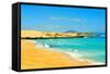 Las Alzadas Beach in Natural Park of Dunes of Corralejo in Fuerteventura, Canary Islands, Spain-nito-Framed Stretched Canvas