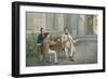 'Las Casas and His Son Writing The History of Napoleon Under His Dictation', c1815, (1896)-Unknown-Framed Giclee Print