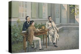 'Las Casas and His Son Writing The History of Napoleon Under His Dictation', c1815, (1896)-Unknown-Stretched Canvas